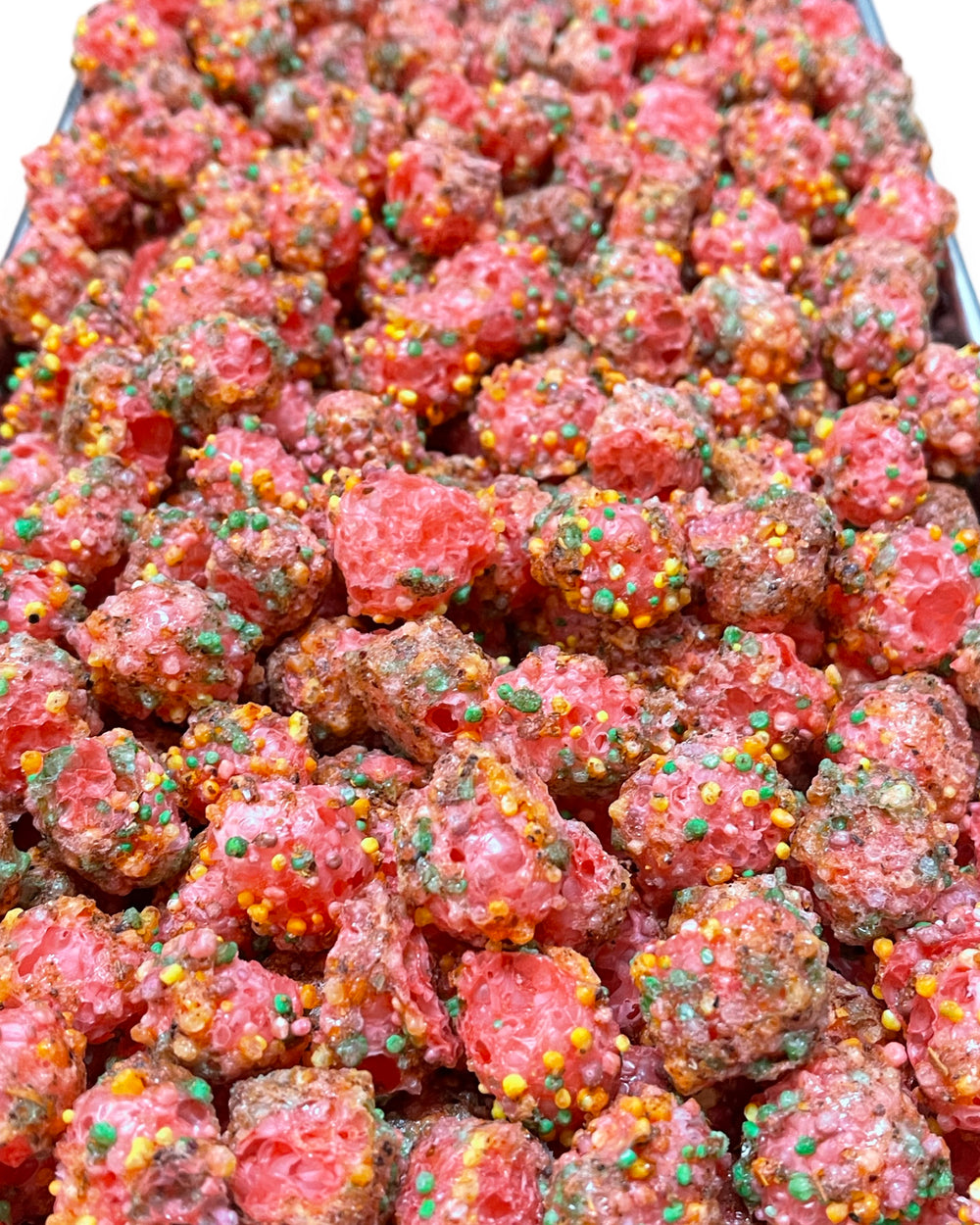 Freeze Dried Chili Lime Chamoy Candy Clusters by Tahoe Treats