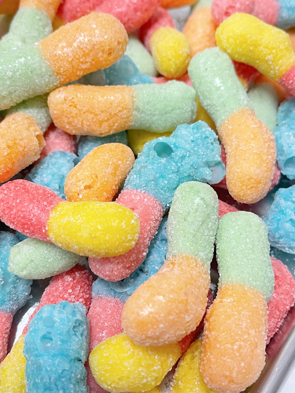 Freeze Dried Sour Gummy Worms by Tahoe Treats