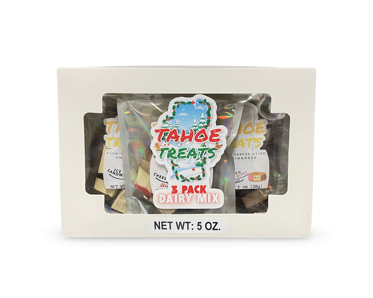 Unique Freeze-Dried Dessert Gift Box (3-Pack Dairy Mix) | Ice Cream, Neapolitan, & Cheesecake Bites | Christmas Gourmet Food