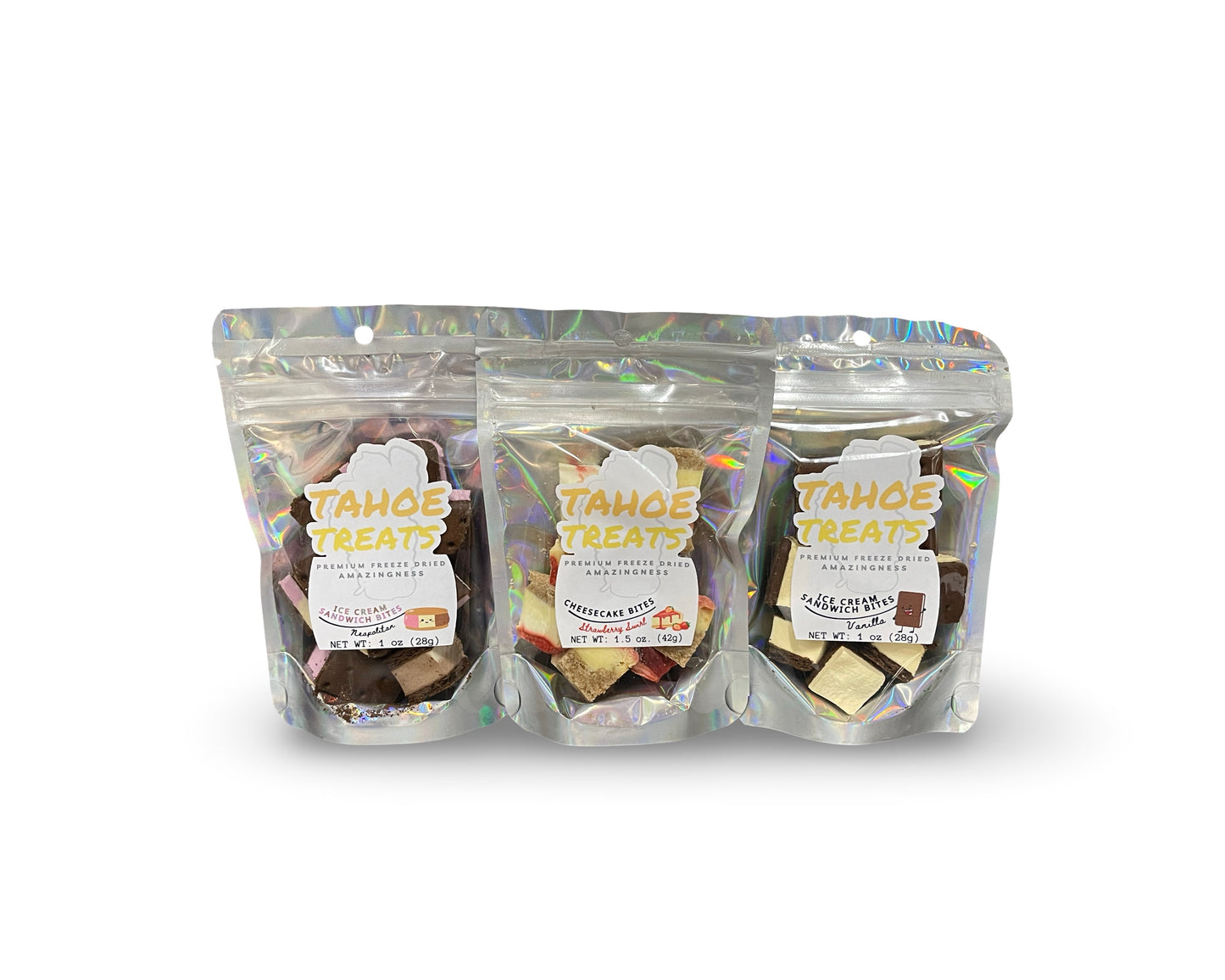 Unique Freeze-Dried Dessert Gift Box (3-Pack Dairy Mix) | Ice Cream, Neapolitan, & Cheesecake Bites | Christmas Gourmet Food