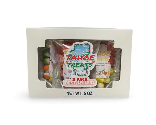 Best Sellers Freeze-Dried Candy Sampler Gift Box (3-Pack) | Christmas Super Clusters, Rainbow Crunch & Strawberry Lemonade