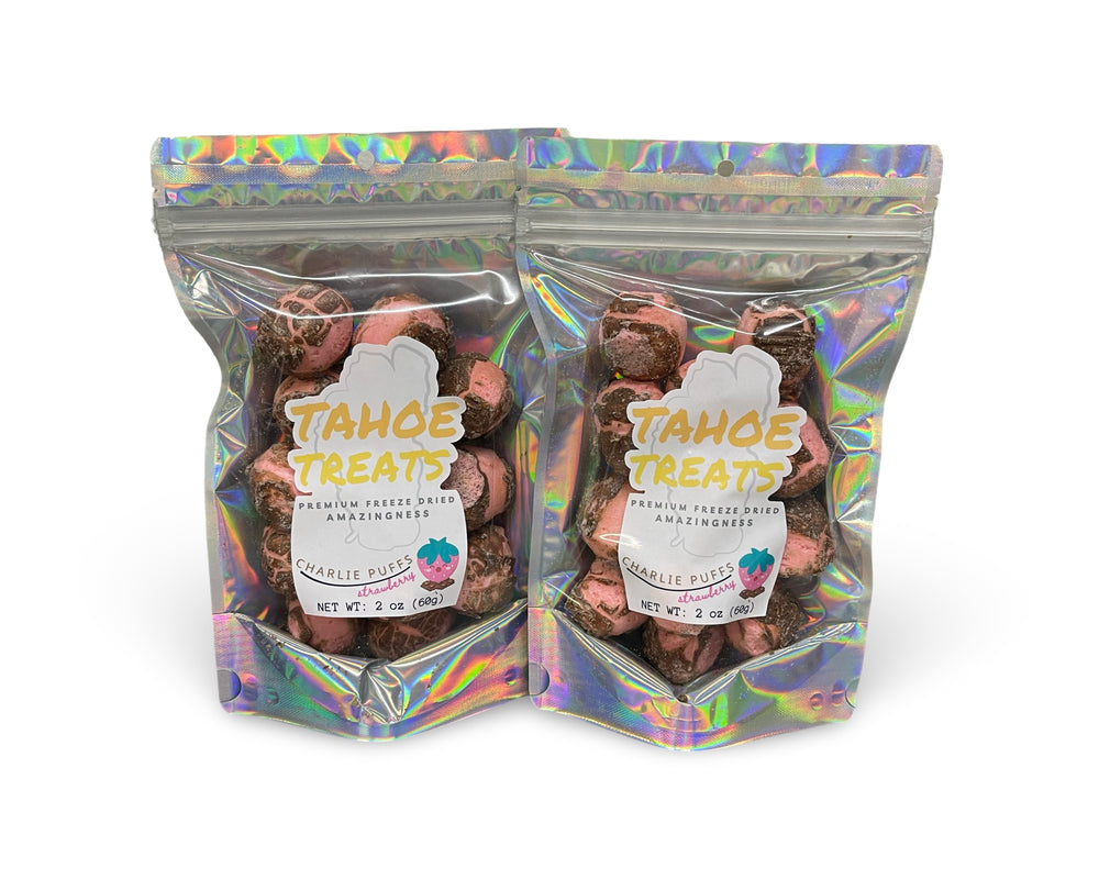 Freeze Dried Strawberry Nougat Puffs by Tahoe Treats