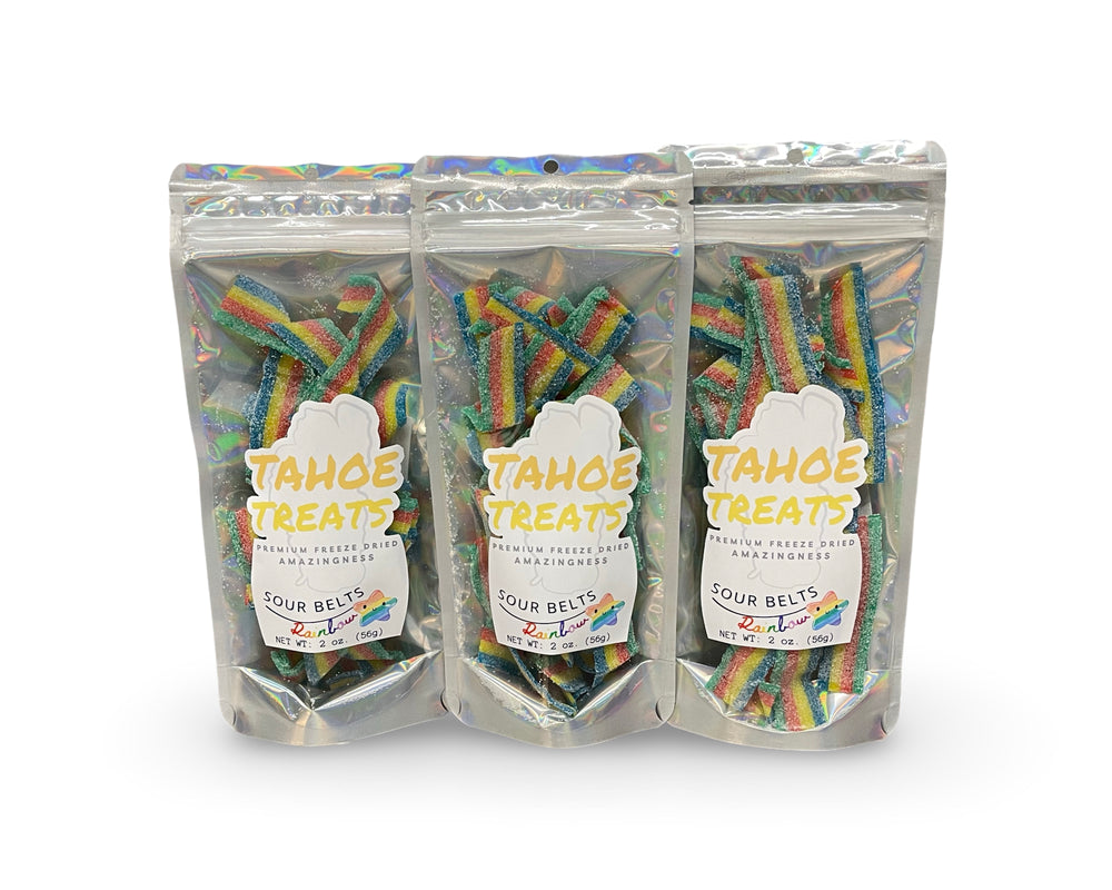 Freeze Dried Rainbow Sour Belts by Tahoe Treats