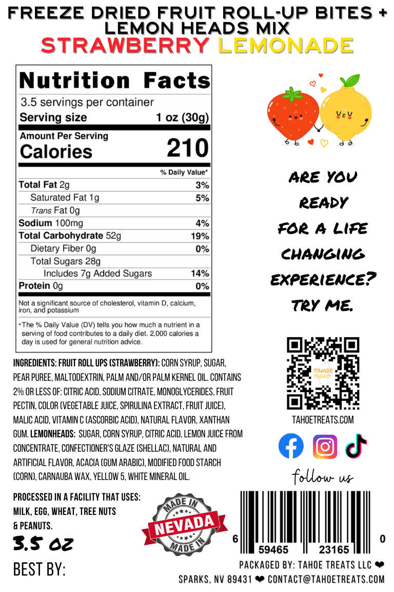 Nutrition facts for CRUNCH BITES - Strawberry Lemonade