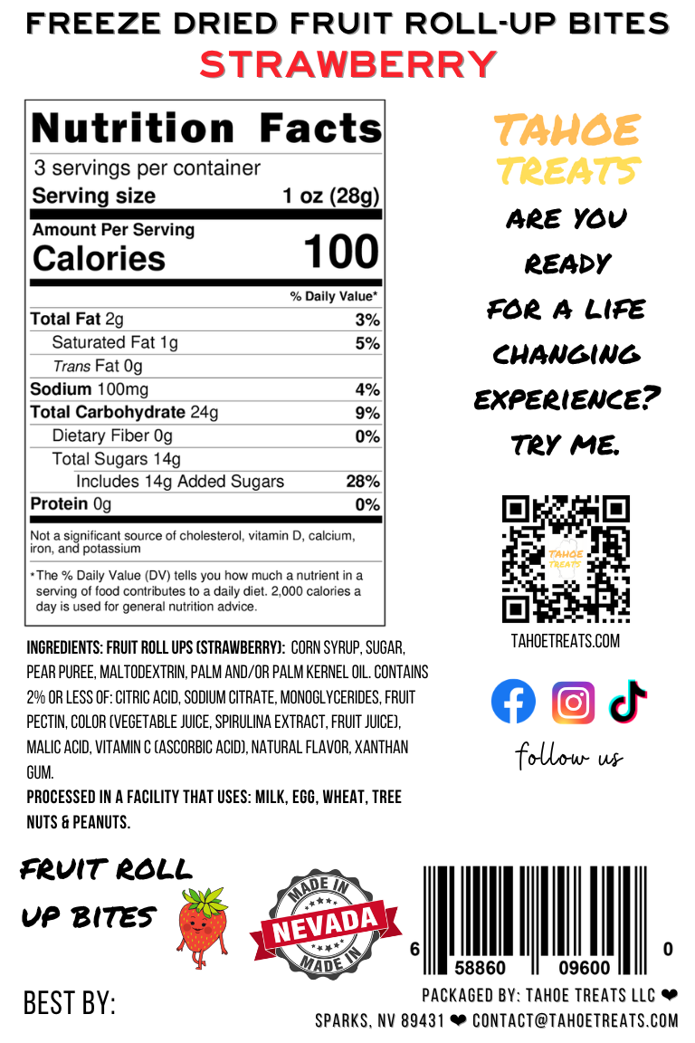 Nutrition facts for CRUNCH BITES - Strawberry