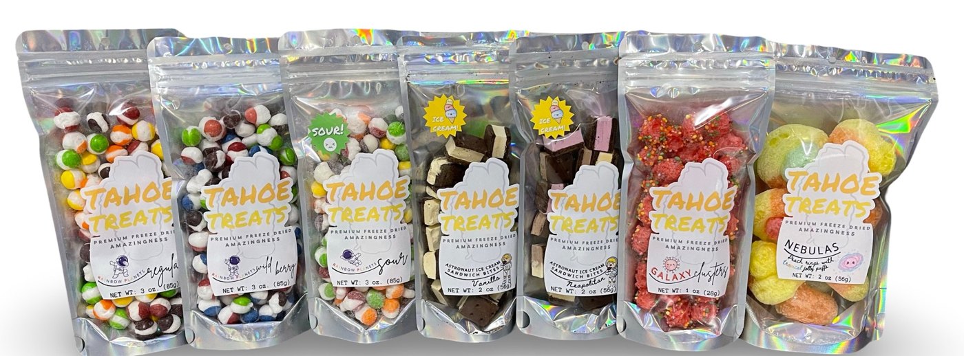 Space-themed custom freeze-dried candy line made for the Fleischmann Planetarium